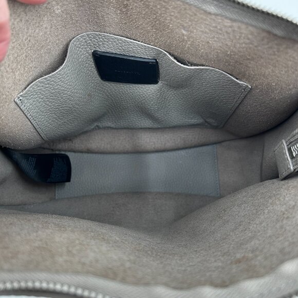 ALLSAINTS Gray Taupe Pebbled Leather Boho Western Crossbody Shoulder Bag Purse - Picture 14 of 16